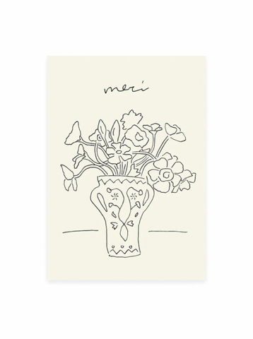 Postkarte «MERCI BEAUCOUP» (Risographie)