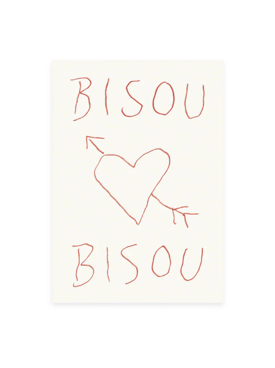 Postkarte «BISOU BISOU» (Risographie)