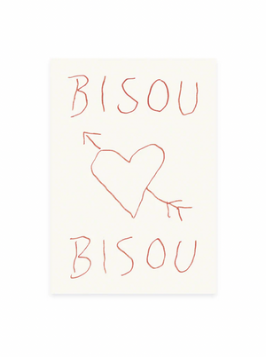 Postkarte «BISOU BISOU» (Risographie)