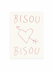 Postkarte «BISOU BISOU» (Risographie)