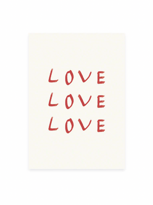 Postkarte «LOVE LOVE LOVE» (Risographie)