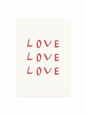 Postkarte «LOVE LOVE LOVE» (Risographie)