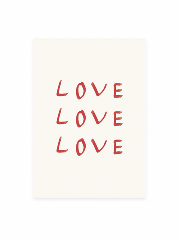 Postkarte «LOVE LOVE LOVE» (Risographie)