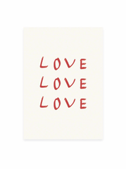 Postkarte «LOVE LOVE LOVE» (Risographie)