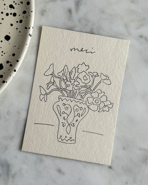 Postkarte «MERCI BEAUCOUP» (Risographie)
