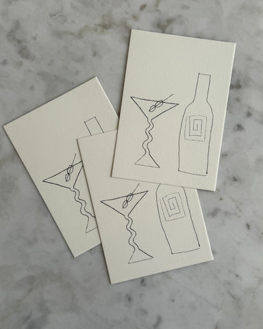 Postkarte «MARTINI & WEIN» (Risographie)