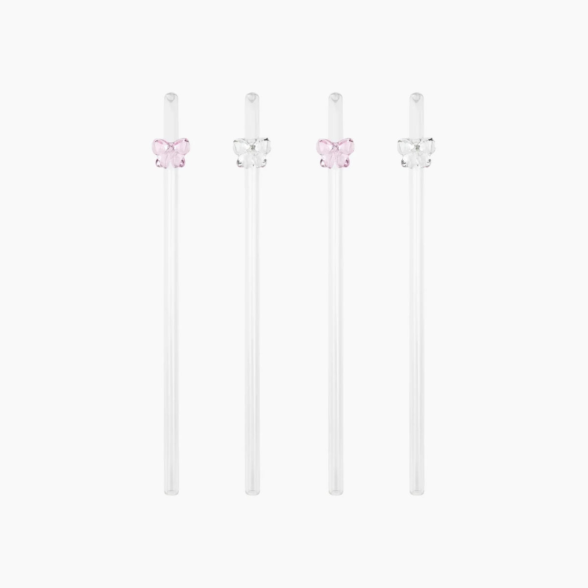 Glasstrohhalme mit Schleifchen, 4er-Set – arrabbiata
