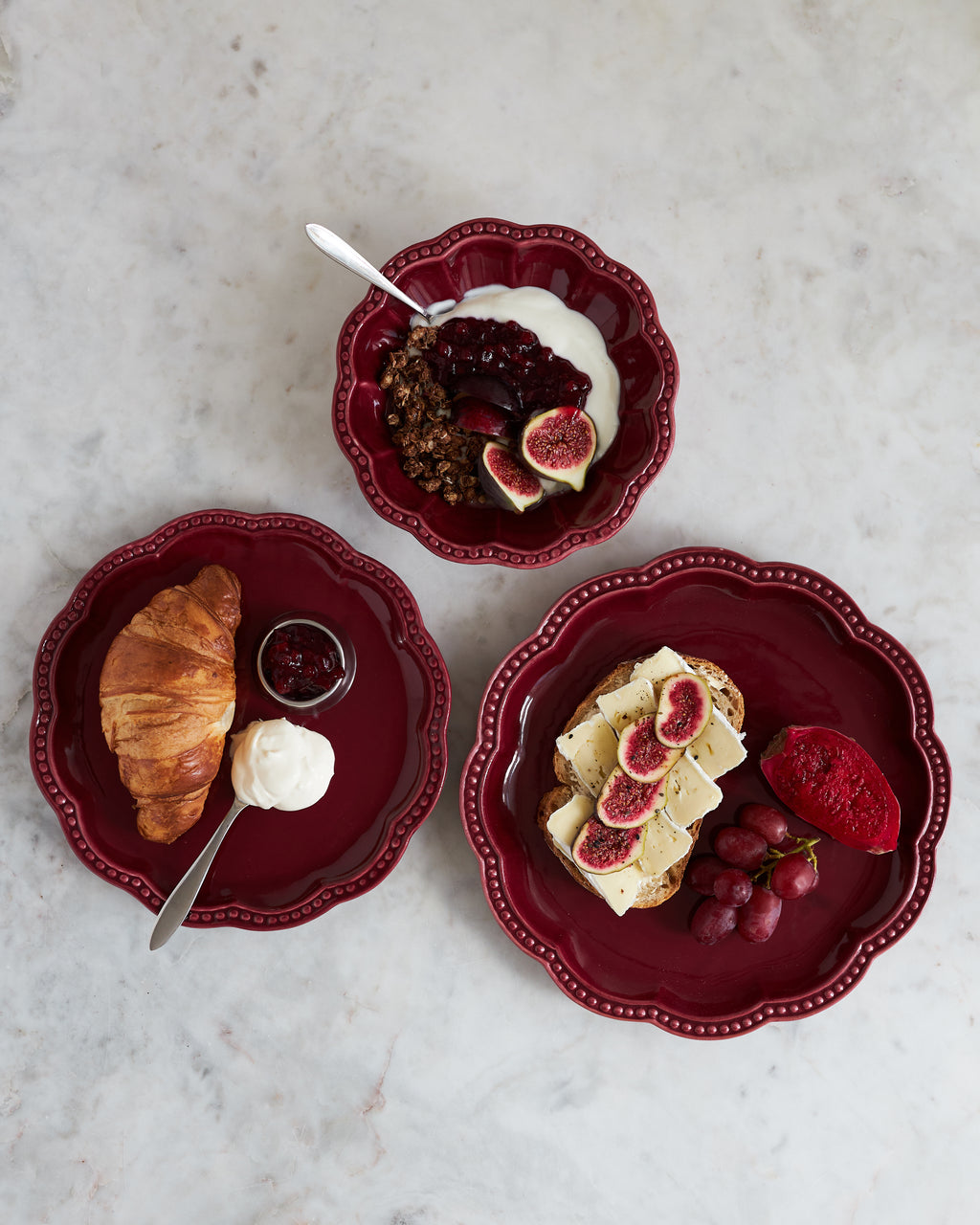 Teller Set «VINO ROSSO» 3-teilig