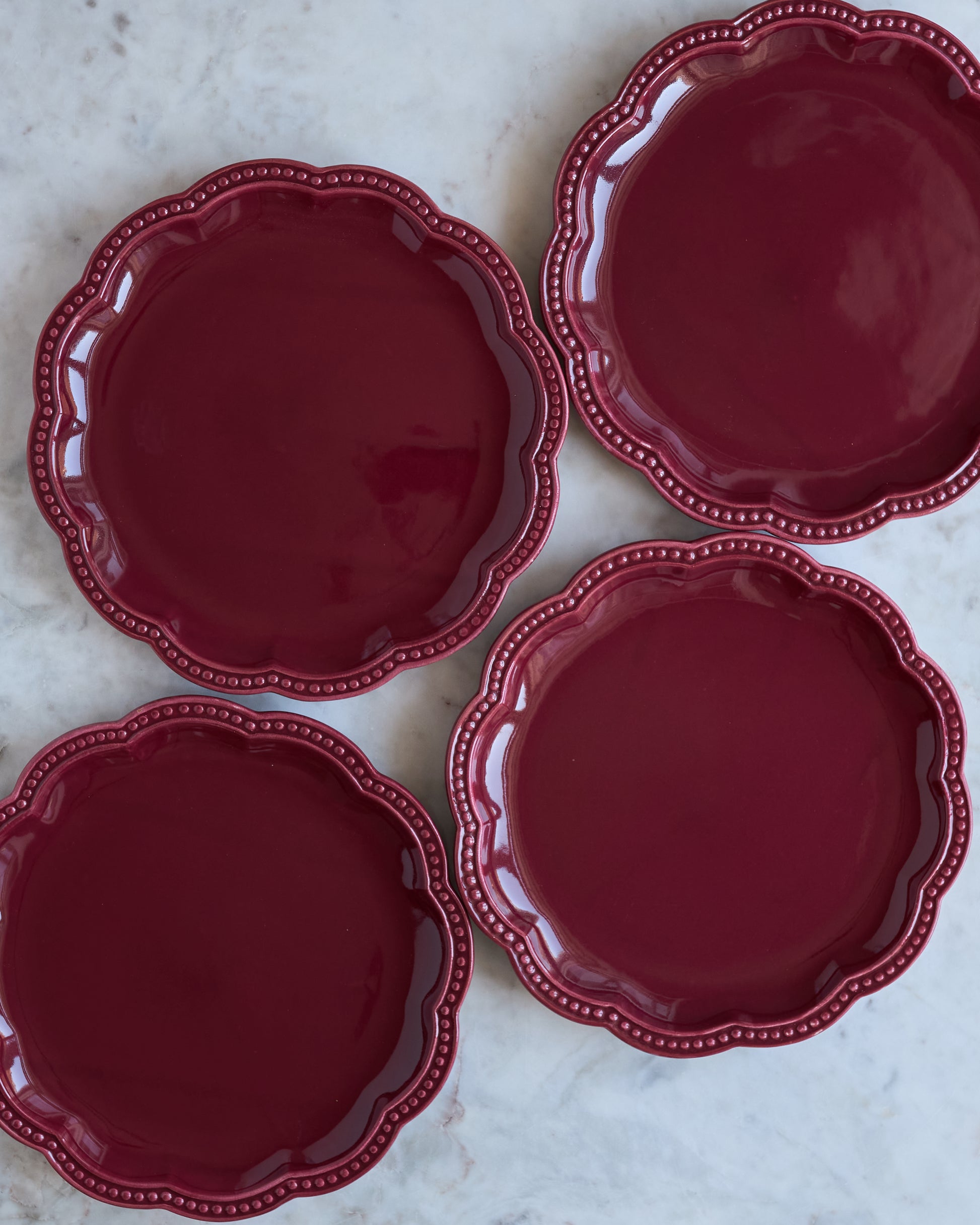 Teller Set «VINO ROSSO» groß 4-teilig