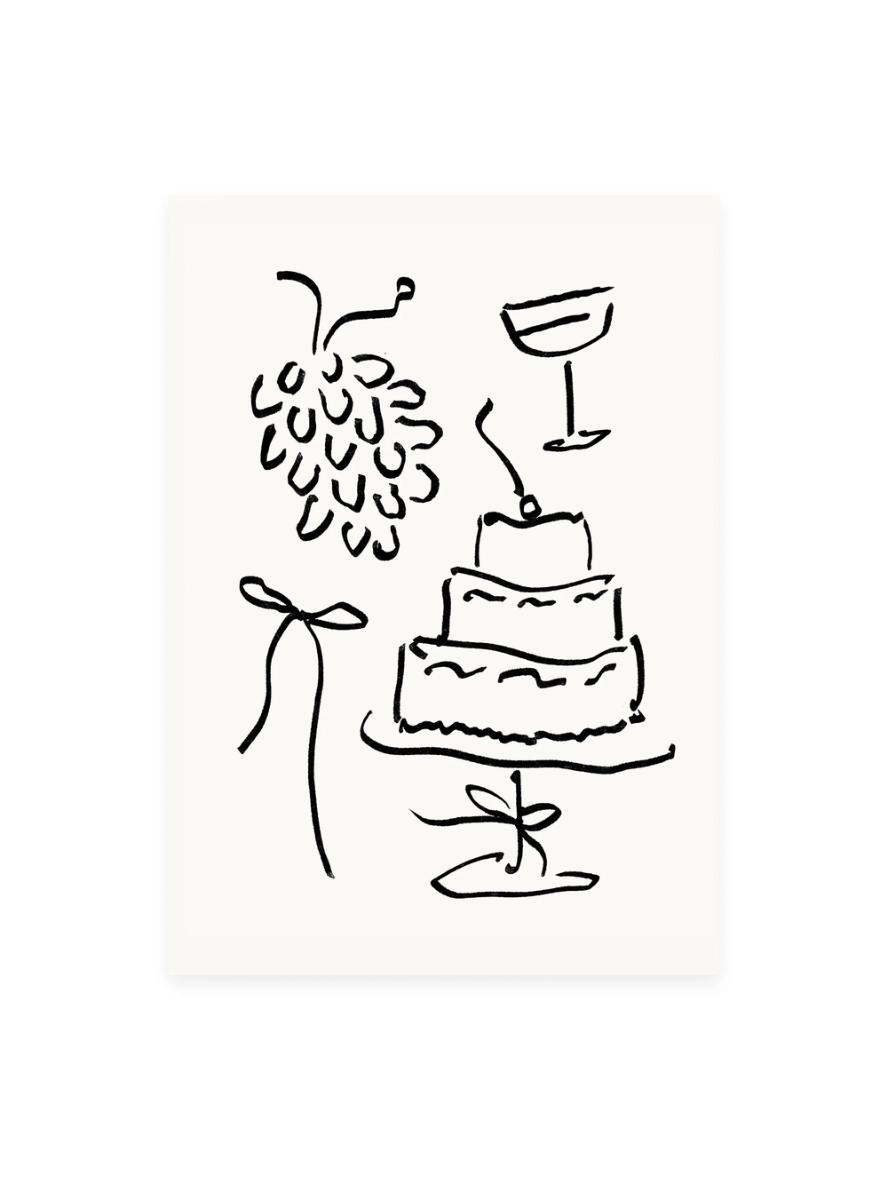 Postkarte «GRAPES AND CAKE» (Risographie)