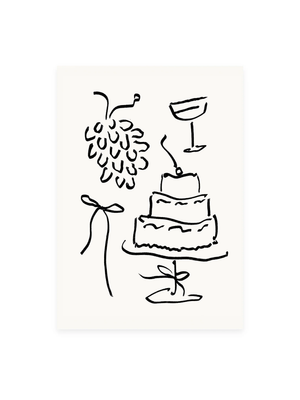 Postkarte «GRAPES AND CAKE» (Risographie)