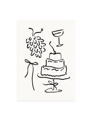 Postkarte «GRAPES AND CAKE» (Risographie)