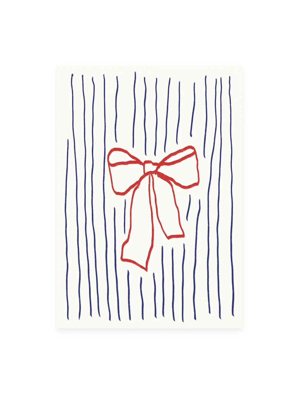 Postkarte «SCHLEIFE MIT STREIFEN» (Risographie)