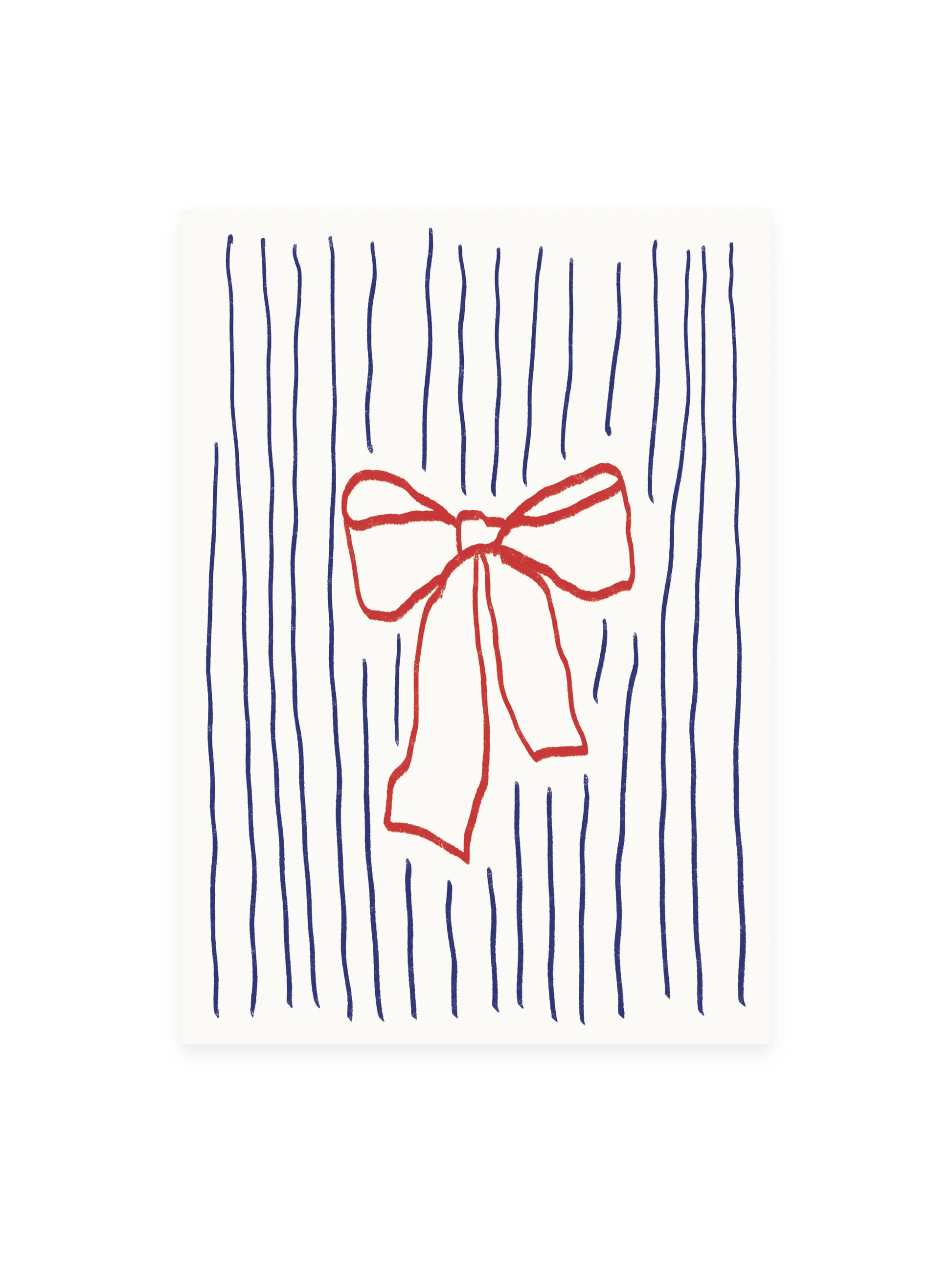 Postkarte «SCHLEIFE MIT STREIFEN» (Risographie)