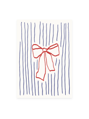 Postkarte «SCHLEIFE MIT STREIFEN» (Risographie)