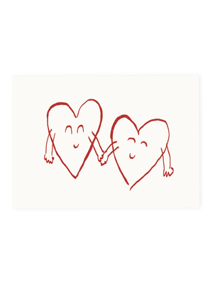 Postkarte «ZWEI HERZEN» (Risographie)