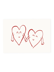 Postkarte «ZWEI HERZEN» (Risographie)