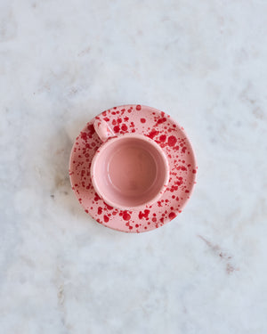 Espressotasse mit Unterteller «PALLA ROSSA», 2er Set