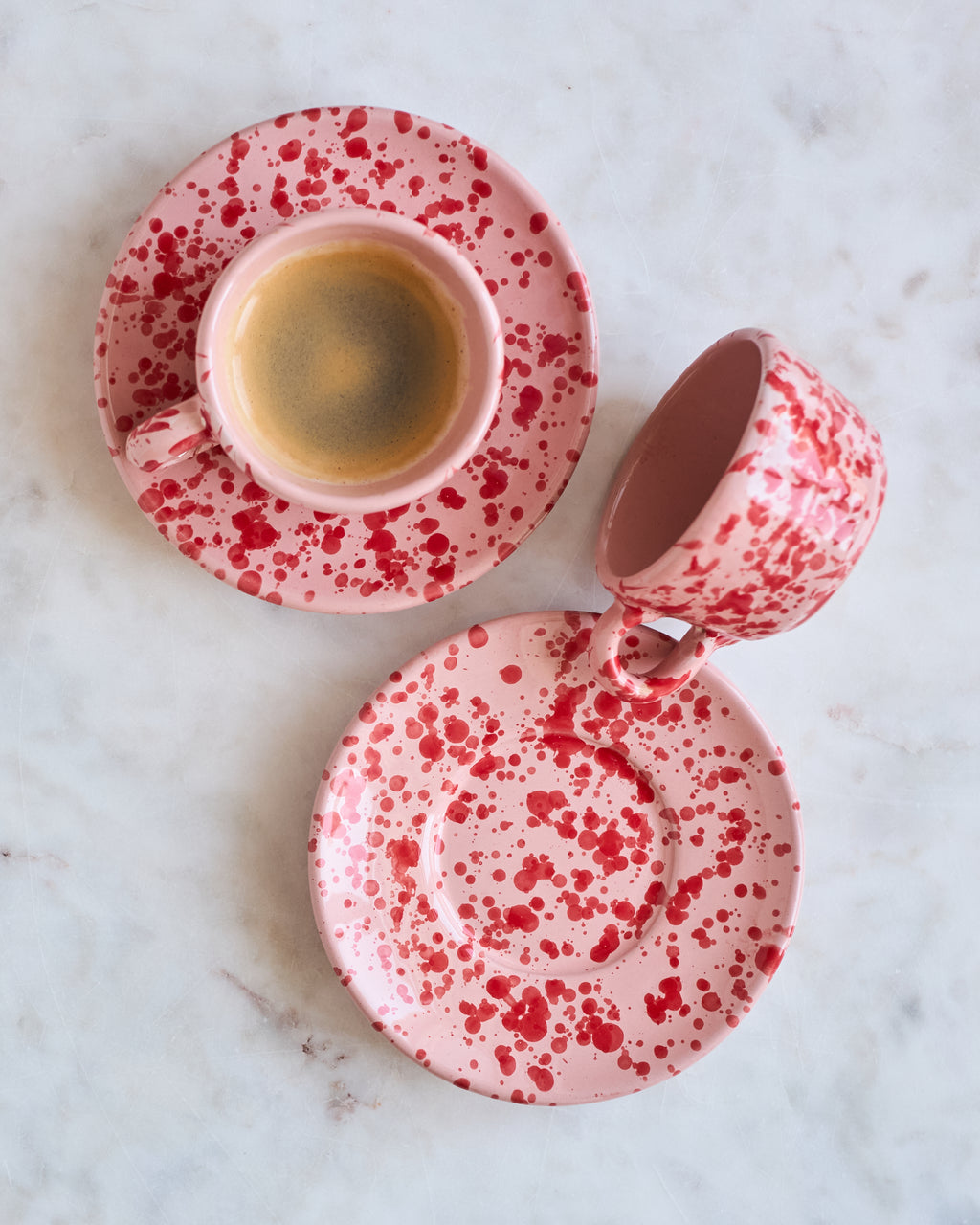 Espressotasse mit Unterteller «PALLA ROSSA», 2er Set