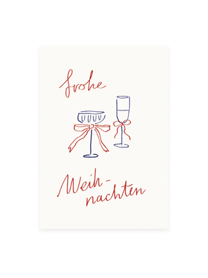 Postkarte «FROHE WEIHNACHTEN» (Risographie)