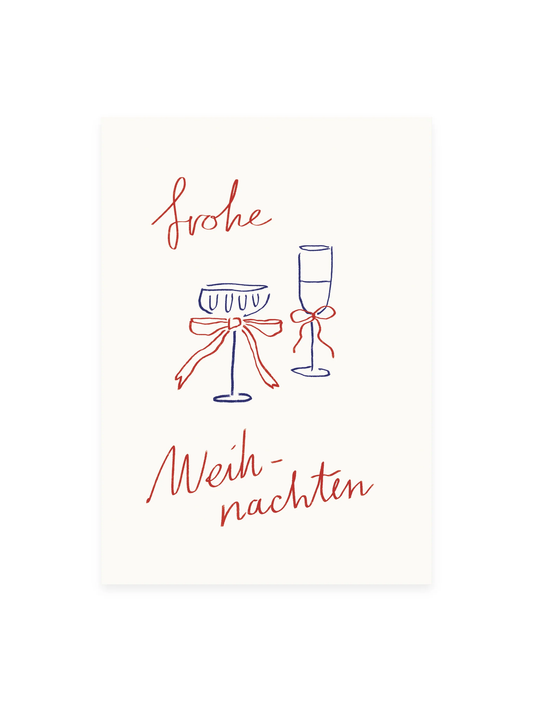 Postkarte «FROHE WEIHNACHTEN» (Risographie)