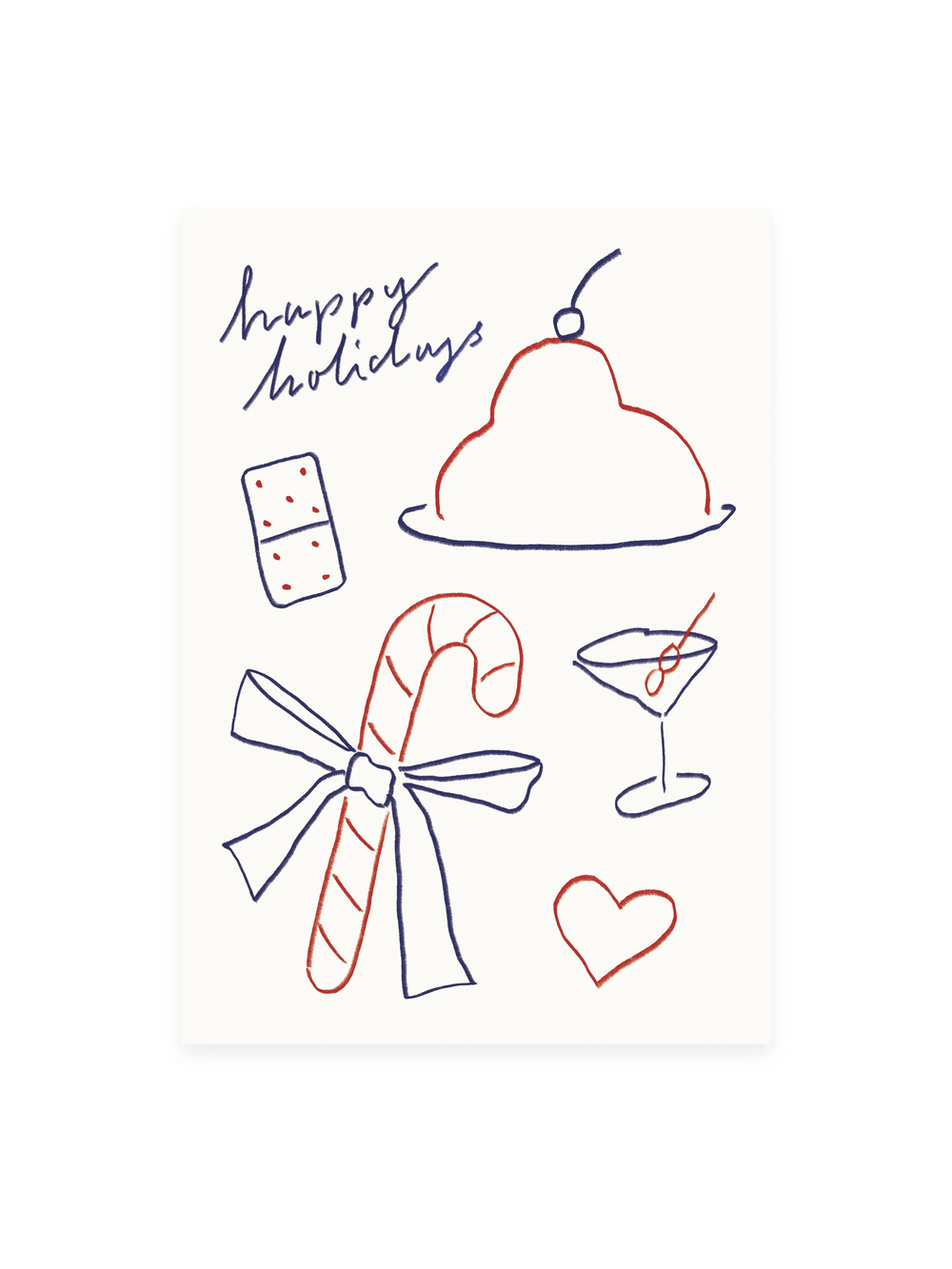 Postkarte «HAPPY HOLIDAYS» (Risographie)