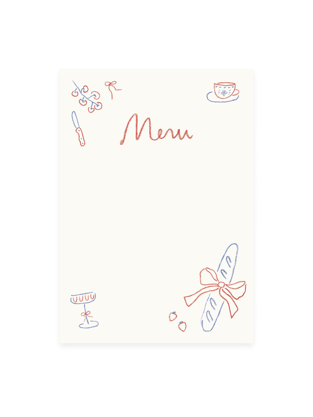 Postkarte «MENÜ» (Risographie)